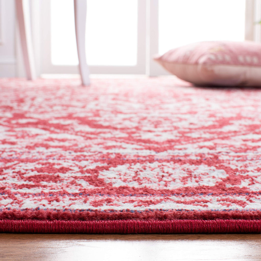 Safavieh Brentwood Collection Area Rug - 9' X 12', Red & Ivory, Medallion Distressed Design, Non-Shedding & Easy Care, Ideal For