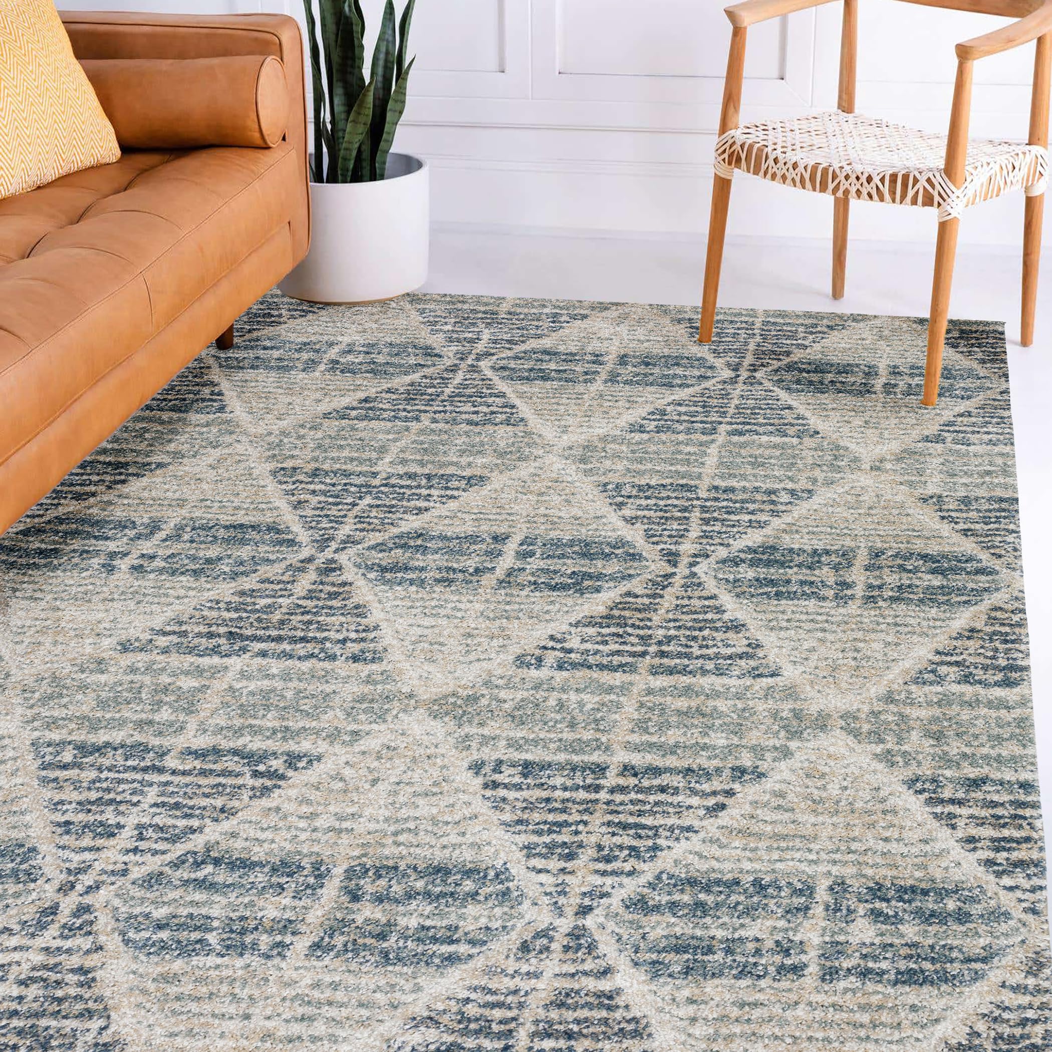 Dalyn Rug Carmona Co8 Denim 9'10' X 13'2' Rectangle Soft Area Rug, Easy Clean, Non Shedding, Bedroom, Entry, Living Room, Dini