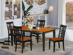 East West Furniture NILG5-BCH-W 5 Piece Dinette Set for 4 Includes a Rectangle Table with Butterfly Leaf and 4 Dining Room Chairs, 36x66 Inch, Black & Cherry