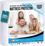 Utopia Bedding Waterproof Mattress Protector Twin Size, Premium Terry Mattress Cover 200 Gsm, Breathable, Fitted Style With Stre