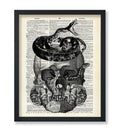 Poster Master Dictionary Art Poster - Skull Snakes and Roses Print - Skeleton Art - Snake Art - Flower Art - Gift for Him, Her -