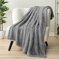 Pavilia Sherpa Throw Blanket For Couch Sofa, Grey Fluffy Warm Plush Blanket For Bed, Cozy Super Soft Lightweight Throw, Fuzzy De