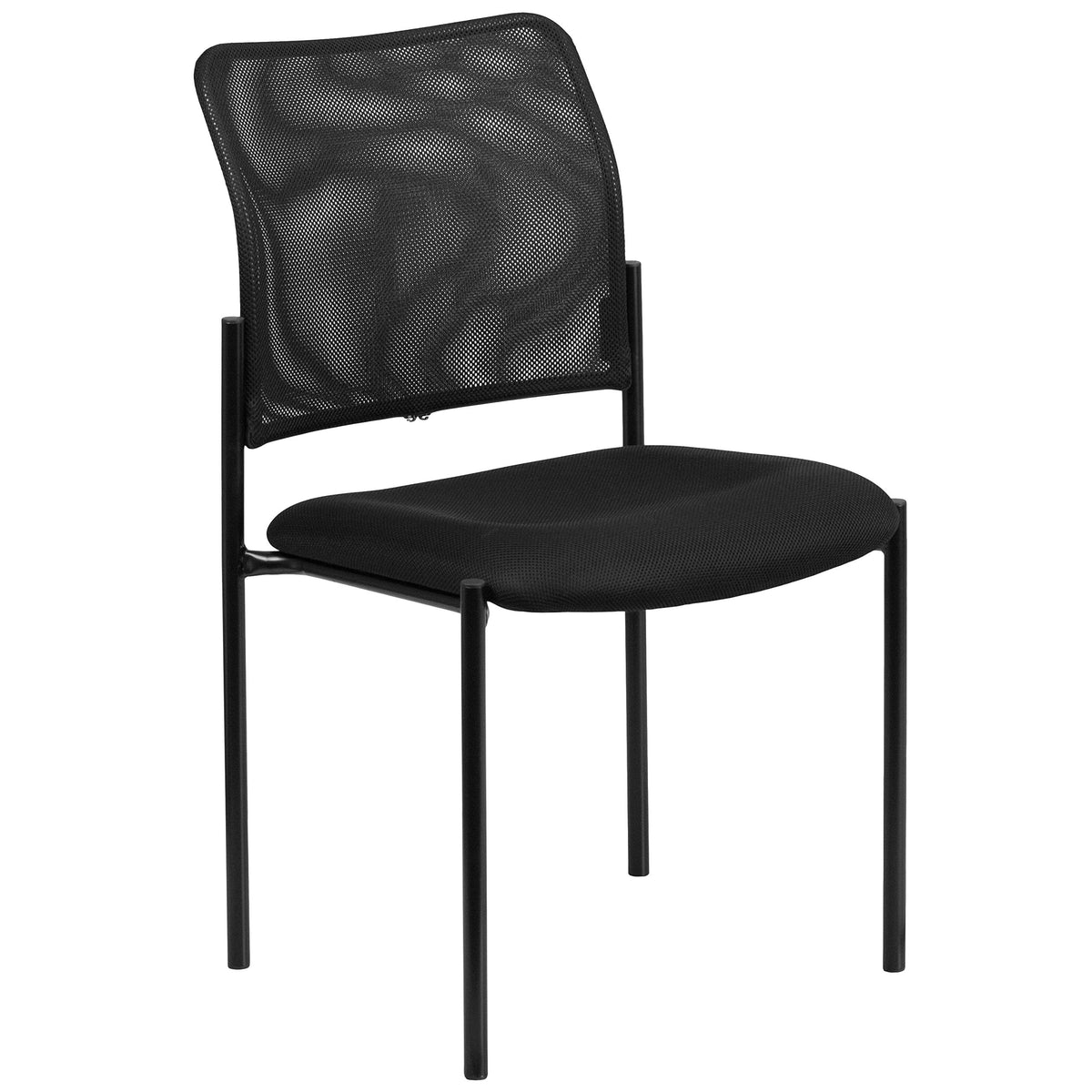 Flash Furniture Jana Comfort Black Mesh Stackable Steel Side Chair