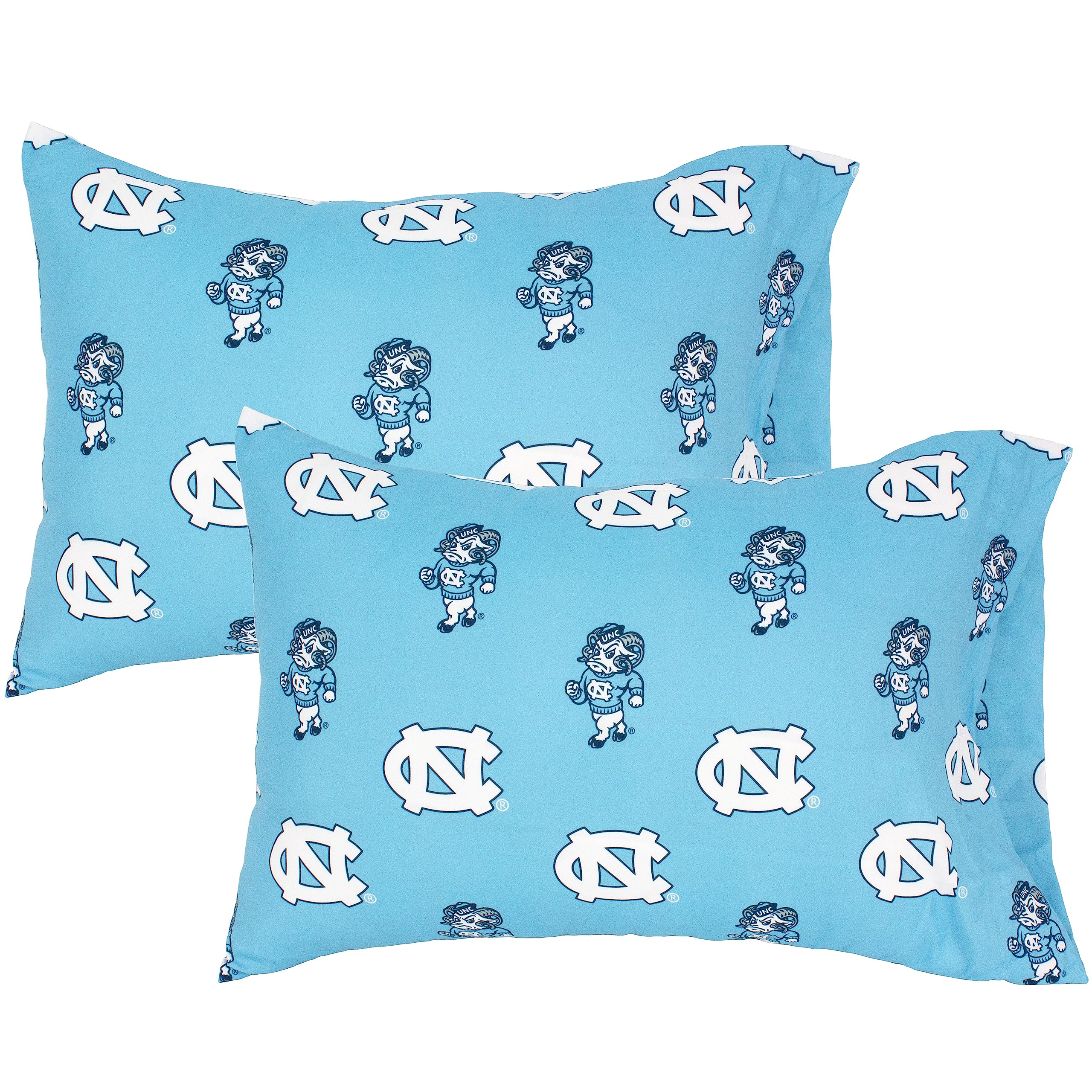 College Covers Everything Comfy North Carolina Tar Heels King Pillowcase Pair, King, 20' X 40', Includes 2 King Pillowcases