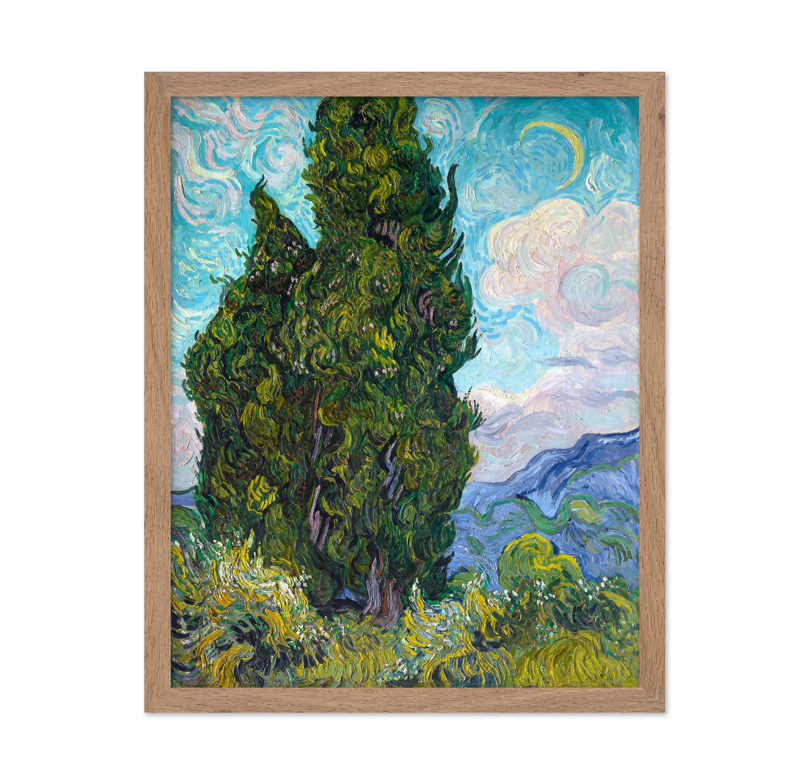 Poster Master Vintage Van Gogh Poster - Retro Impressionism Print - Gift for Artist, Painter - Cypresses, Tall Tree, Forest, Abs