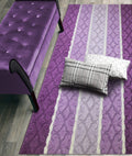 ORFA HOME Custom Size Damask Hallway Runner Rug Slip Resistant, 26 Inch Wide x Your Choice of Length Size, Lilac, 26 Inch X 10 F