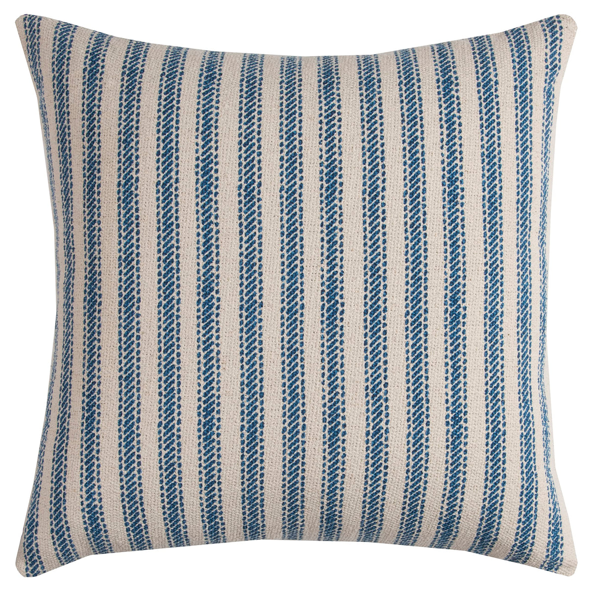 Rizzy Home | T11039 | Poly Fill Decorative Pillow | 20&quot;X20&quot; Blue/Neutral/Brown Ticking Stripe