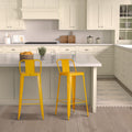 Amazon Brand  Solimo Iron Bar Stool, Yellow Br_Bs2Yellow | 44D X 36W X 99H Cms