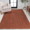 JONATHAN Y NRF102F-8 Pata Hand Woven Chunky Jute Terracotta 8 ft. x 10 ft. Area Rug Rustic, Vintage, Industrial, Perfect for Bed