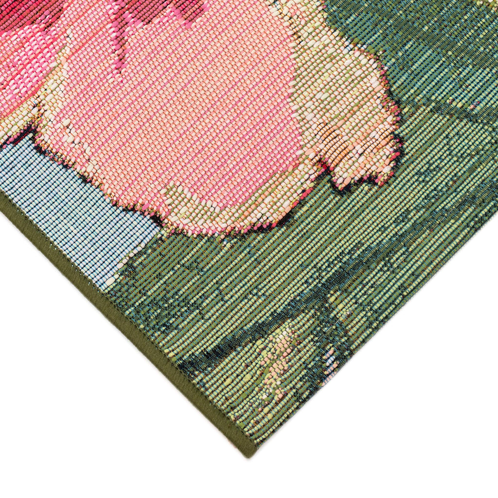Liora Manne Marina Low Profile Durable Indoor/Outdoor Woven Rug- Tropical Floral Multi 1'11' X 7'6'