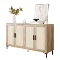 Jasiway Sideboard - Kitchen Buffet Cabinet With Rattan Decorated Doors, Accent Sideboard Cabinet With Doors, Coffee Bar Cabinet
