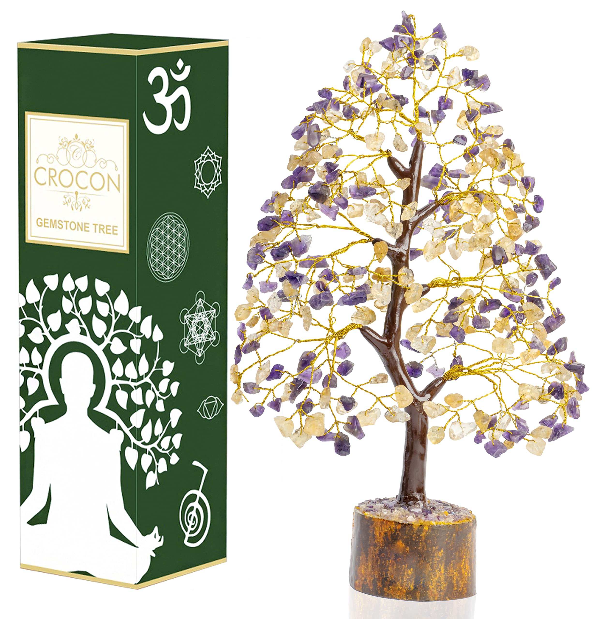 Amethyst & Citrine Crystal Tree of Life - Chakra Tree of Life, Handmade Gemstone Tree, Feng Shui Tree, Crystal Decoration, Money