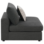 Coaster Home Furnishings Serene Upholstered Armless Chair Charcoal