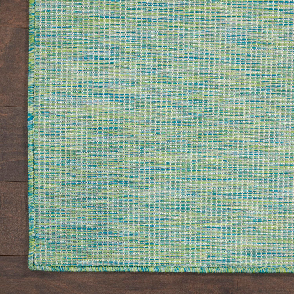 Nourison Positano Indoor/Outdoor Blue/Green 2'2' X 12' Area Rug, Easy Cleaning, Non Shedding, Bed Room, Living Room, Dining Room, Backyard, Deck, Patio (2X12)