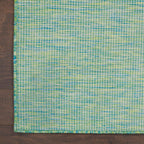 Nourison Positano Indoor/Outdoor Blue/Green 2'2' X 12' Area Rug, Easy Cleaning, Non Shedding, Bed Room, Living Room, Dining Room, Backyard, Deck, Patio (2X12)