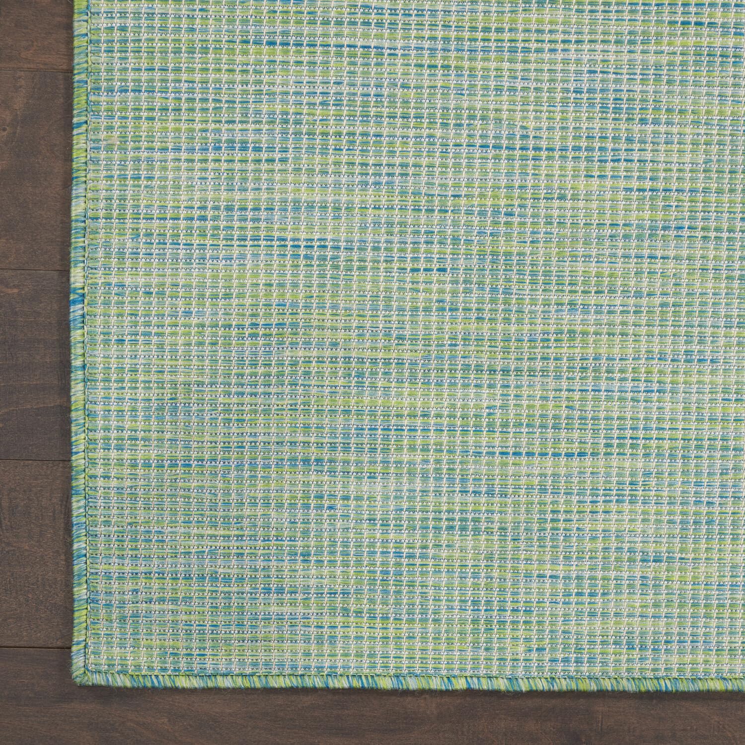 Nourison Positano Indoor/Outdoor Blue/Green 2'2' X 12' Area Rug, Easy Cleaning, Non Shedding, Bed Room, Living Room, Dining Room, Backyard, Deck, Patio (2X12)