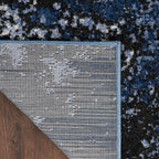Nourison Passion Light Blue/Black 2'2'' X 10' Area-Rug, Modern, Abstract, Easy-Cleaning, Non Shedding, Bed Room, Living Room, Di