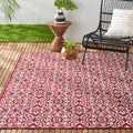 Nicole Miller New York Patio Country Danica Transitional Geometric Indoor/Outdoor Area Rug, Pink/Ivory , 5'2'X7'2'