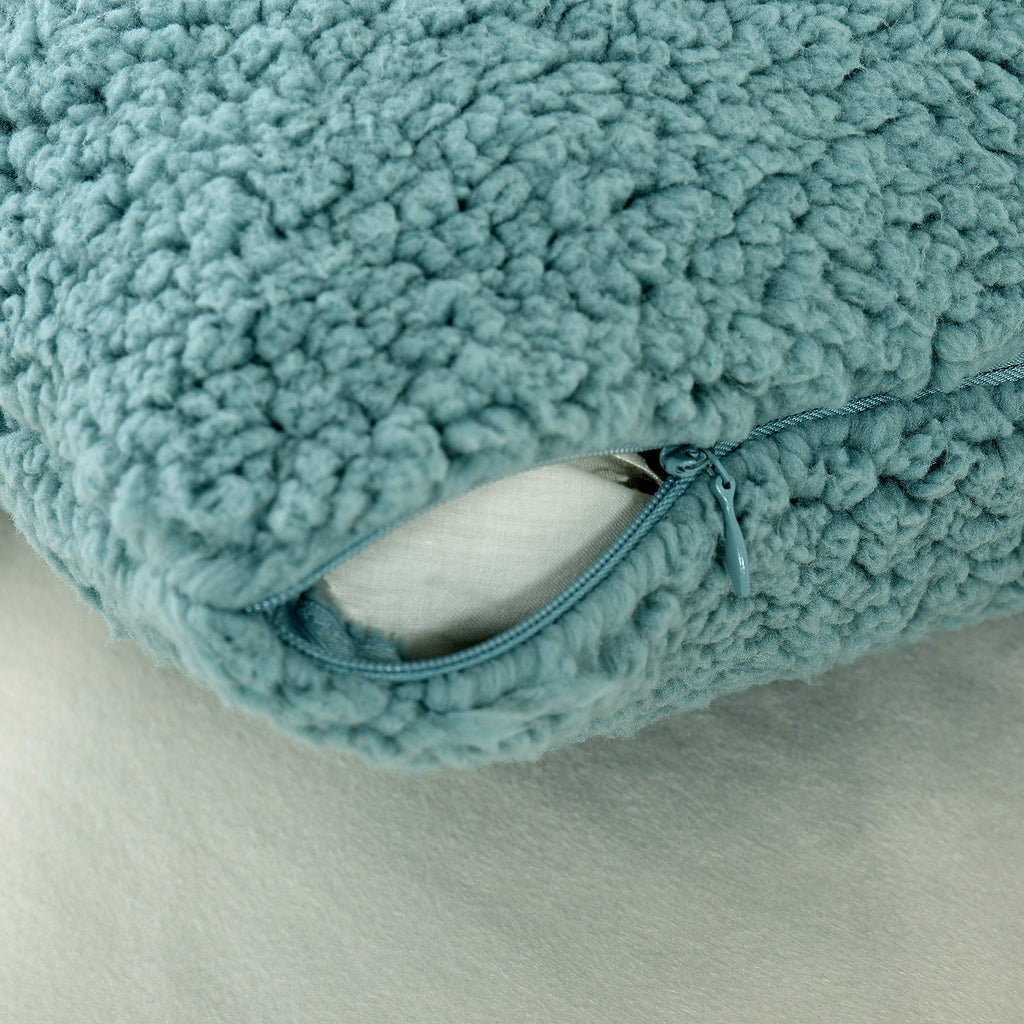 Reafort Ultra Soft Sherpa Body Pillow Cover/Case With Zipper Closure 21''X54'' (21''X54'' Body Pillow Cover, Blue)