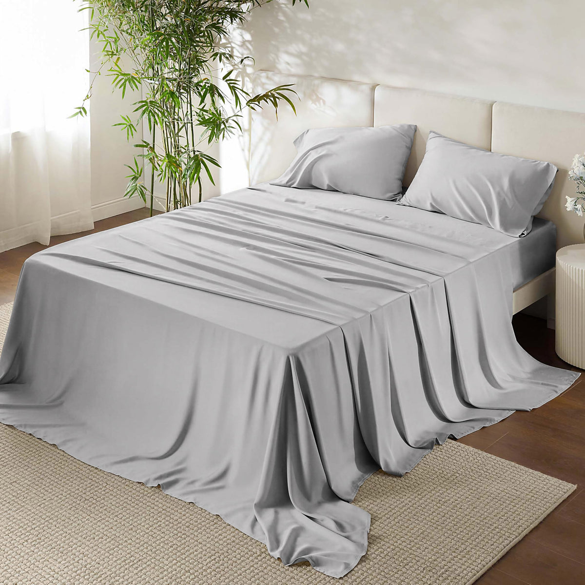 Urbanhut 100% Egyptian Cotton King Size Sheet Set - 1000 Thread Count, Luxury Bedsheets, Long Staple, 16 Inches Deep Pocket, Sup