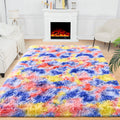 Noahas 5x8 Area Rugs for Living Room,Blue and Yellow Rugs for Bedroom,Cute Colorful Kids Carpet,Fluffy Rainbow Rug for Girls Bed