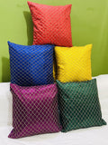 Balley Silk Decorative Embroidered Pillow Cover Bedroom & Living Room Cushion Cover Set Sofa 16 X 16 Inches (Multicolor, 5)
