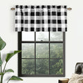 Driftaway 2 Pack Buffalo Check Plaid Curtain Window Valances Rod Pocket Curtain Valance Lined Blackout Thermal Insulated Black A