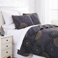 Southshore Fine Living, Inc. Midnight Floral Collection, Premium Quality, Wrinkle & Fade Resistant, Easy Case, Oversized Quilt C
