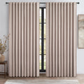 Blackout Curtains 60 Inches Extra Wide Curtains 84 Inch Length for Living Room, Pleated Farmhouse Bedroom Thermal Drapes for Win