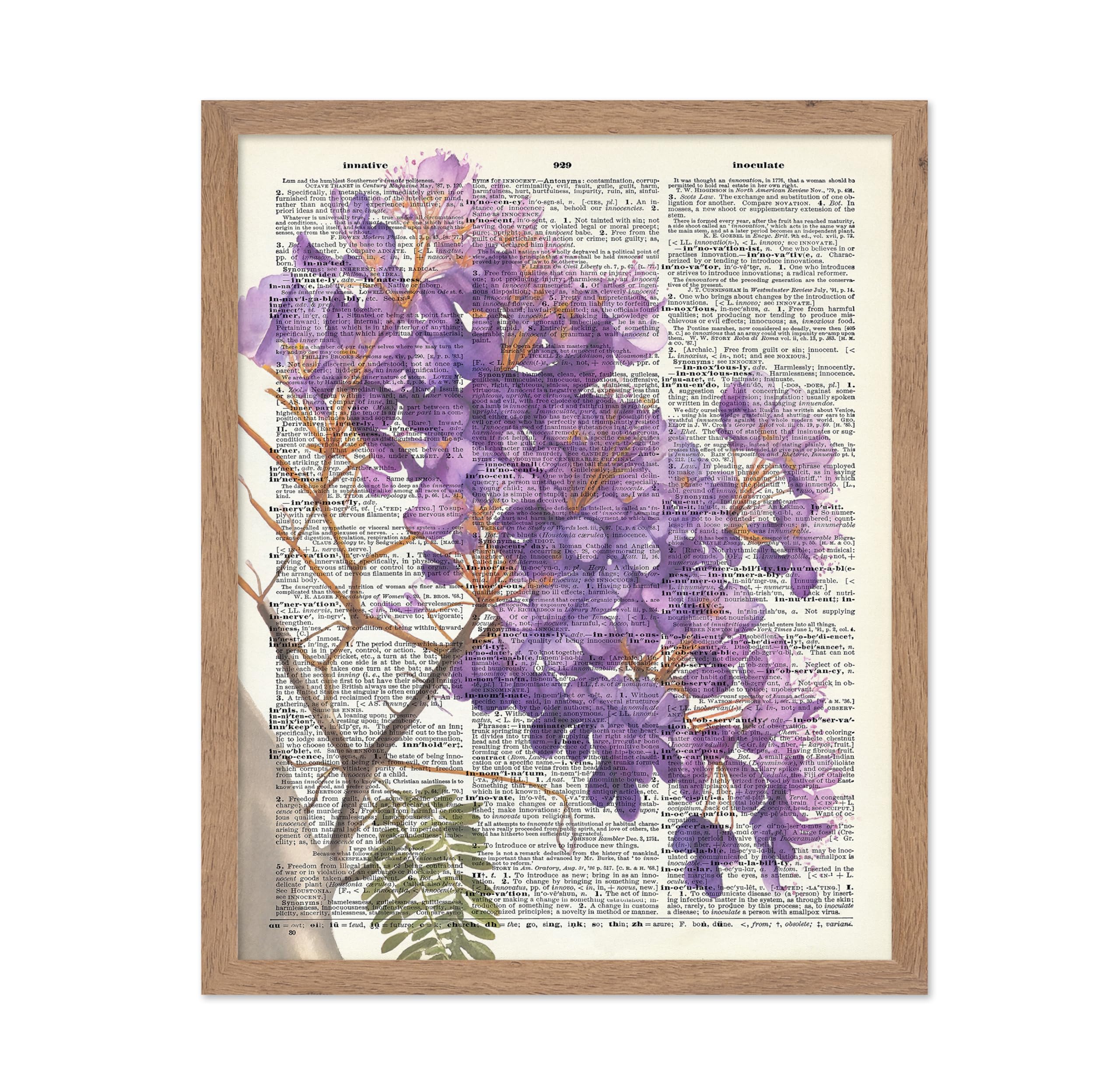 Poster Master Dictionary Art Poster - Jacaranda Print - Flower Art - Watercolor Art - Vibrant Gift for Him, Her, Florist - Flora