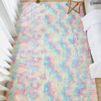 Andency 4X6 Shag Area Rug For Living Room, Rainbow Soft Fuzzy Plush Indoor Carpets For Bedroom, Non Skid Fluffy Faux Fur Rug For Nursery Kids Boys Girls Room