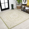 Jonathan Y Smb101E-5Sq Sinjuri Medallion Textured Weave Indoor Outdoor Area Rug, Bohemian Coastal Traditional Easy Cleaning,Bedr