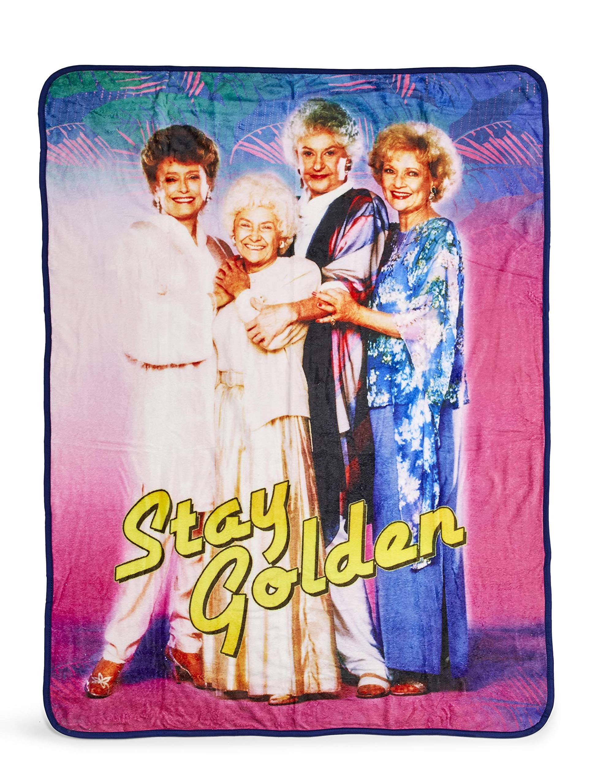 The Golden Girls Stay Golden Fleece Blanket - Large 45 X 60-Inch Fluffy Warm Soft Throw - For Wall Hanging, Cozy Stadium Blanket