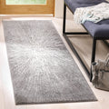 SAFAVIEH Evoke Collection 22 x 9 Dark Grey/Ivory EVK228H Abstract Burst Non-Shedding Living Room Entryway Foyer Hallway Bedroo