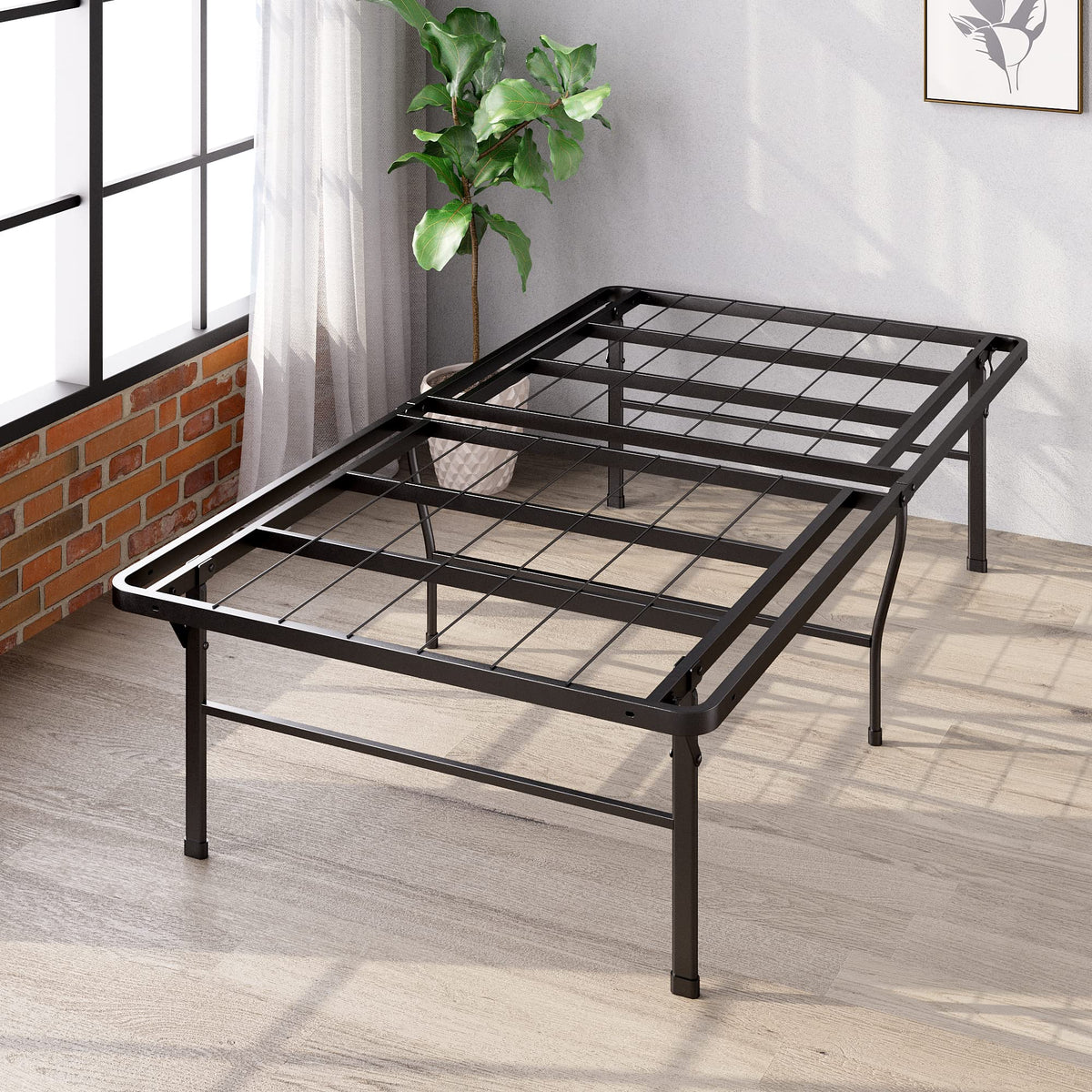 ZINUS SmartBase Heavy Duty Mattress Foundation, 18 Inch Metal Platform Bed Frame, No Box Spring Needed, Sturdy Steel Frame, Unde