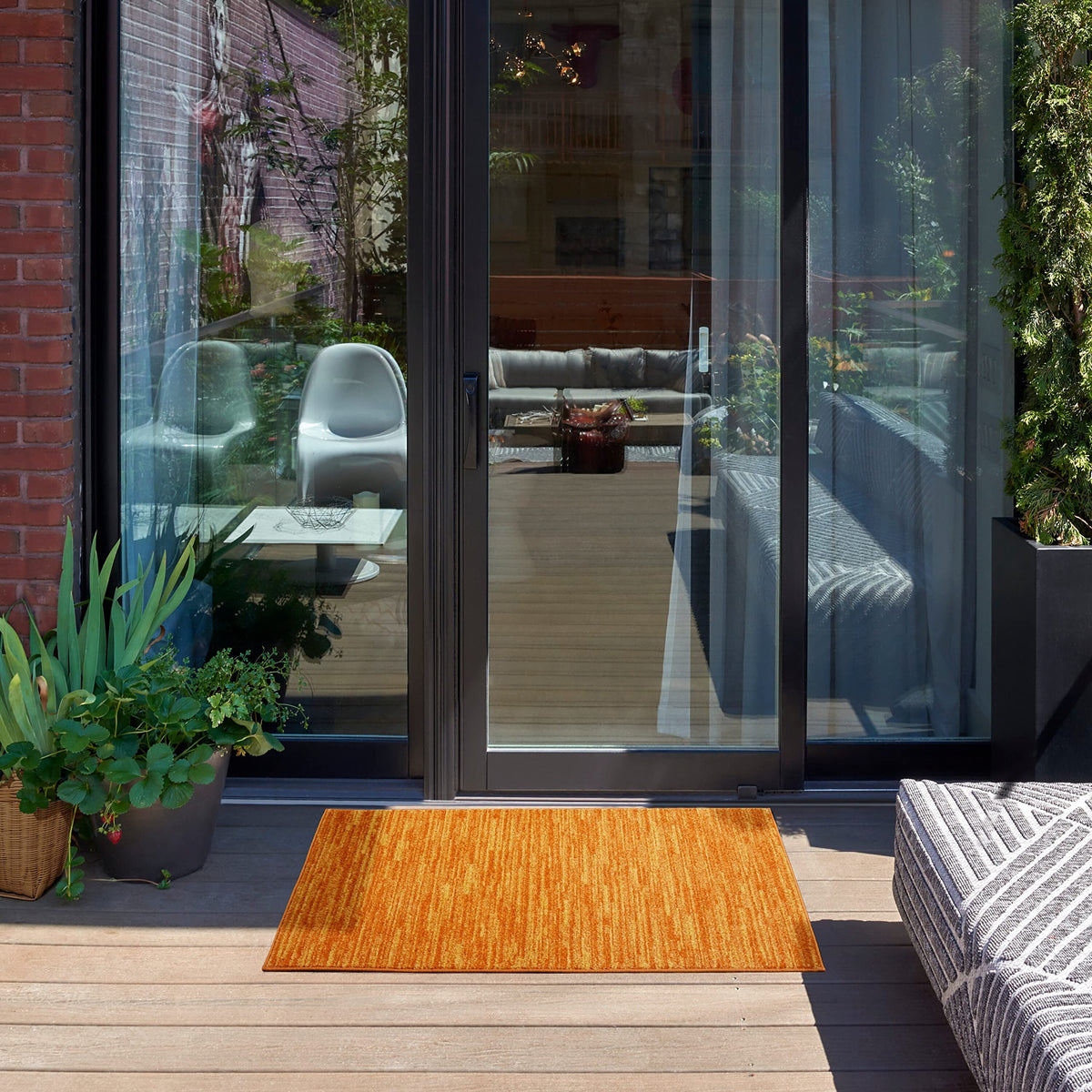 Nourison Essentials Indoor/Outdoor Sunburst 2' X 4' Area -Rug, Easy -Cleaning, Non Shedding, Bed Room, Living Room, Dining Room,