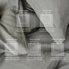 Simple&Opulence 100% Linen Duvet Cover Set, 3 Pcs Pure Natural French Flax Ultimate Grey Duvet Cover King Size, Breathable Soft