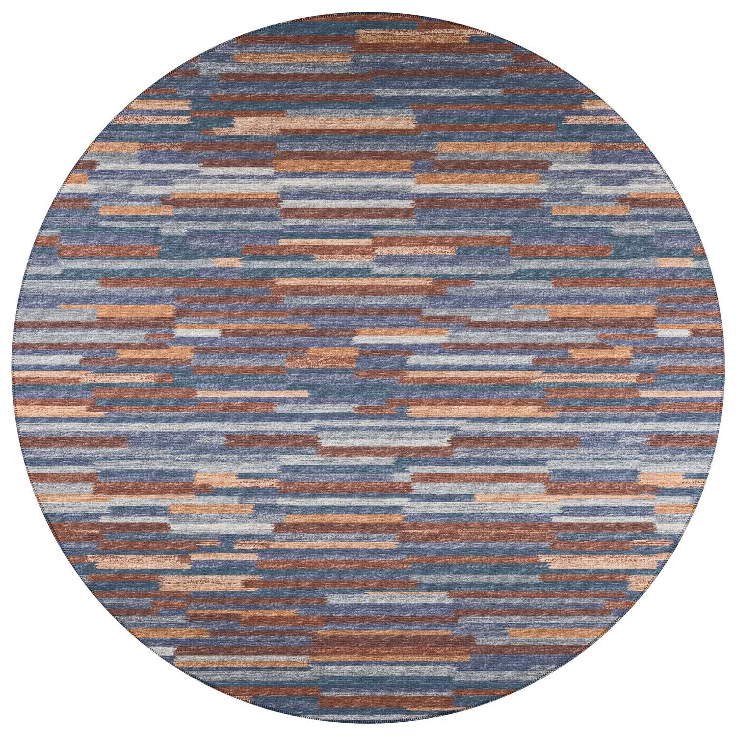 Sedona Sn8 Blue Transitional Rug Round 6' X 6'