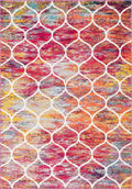 Unique Loom Trellis Frieze Collection Area Rug - Rounded (7 x 10, Multi/ Black)