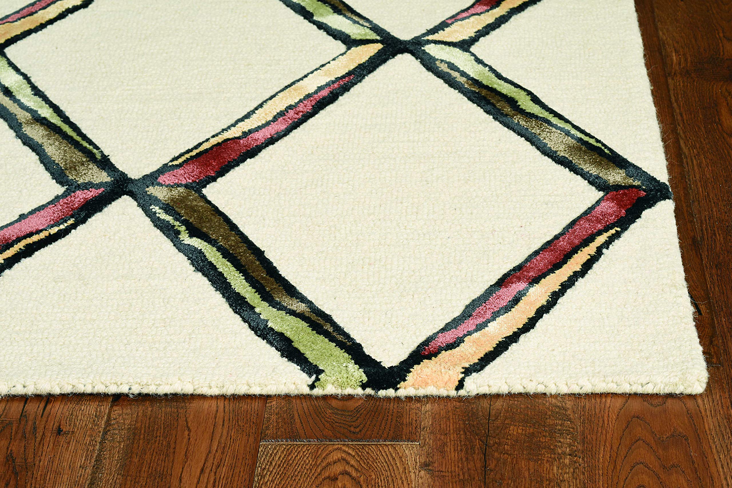 HomeRoots Decor 144' X 180' X 0.'5' Cream/Gold Wool/Viscose Rug