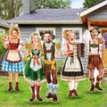 4 Pcs Oktoberfest Party Decorations Oktoberfest Photo Prop Large Face Yard Sign With Stakes Waterproof Bavarian Beer Festival Fo