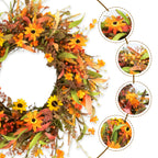 Jinghong Fall Wreaths For Front Door 22 Inch Artificial Fall Wreath Floral Autumn Wreath For Outside Door Harvest Thanksgiving D