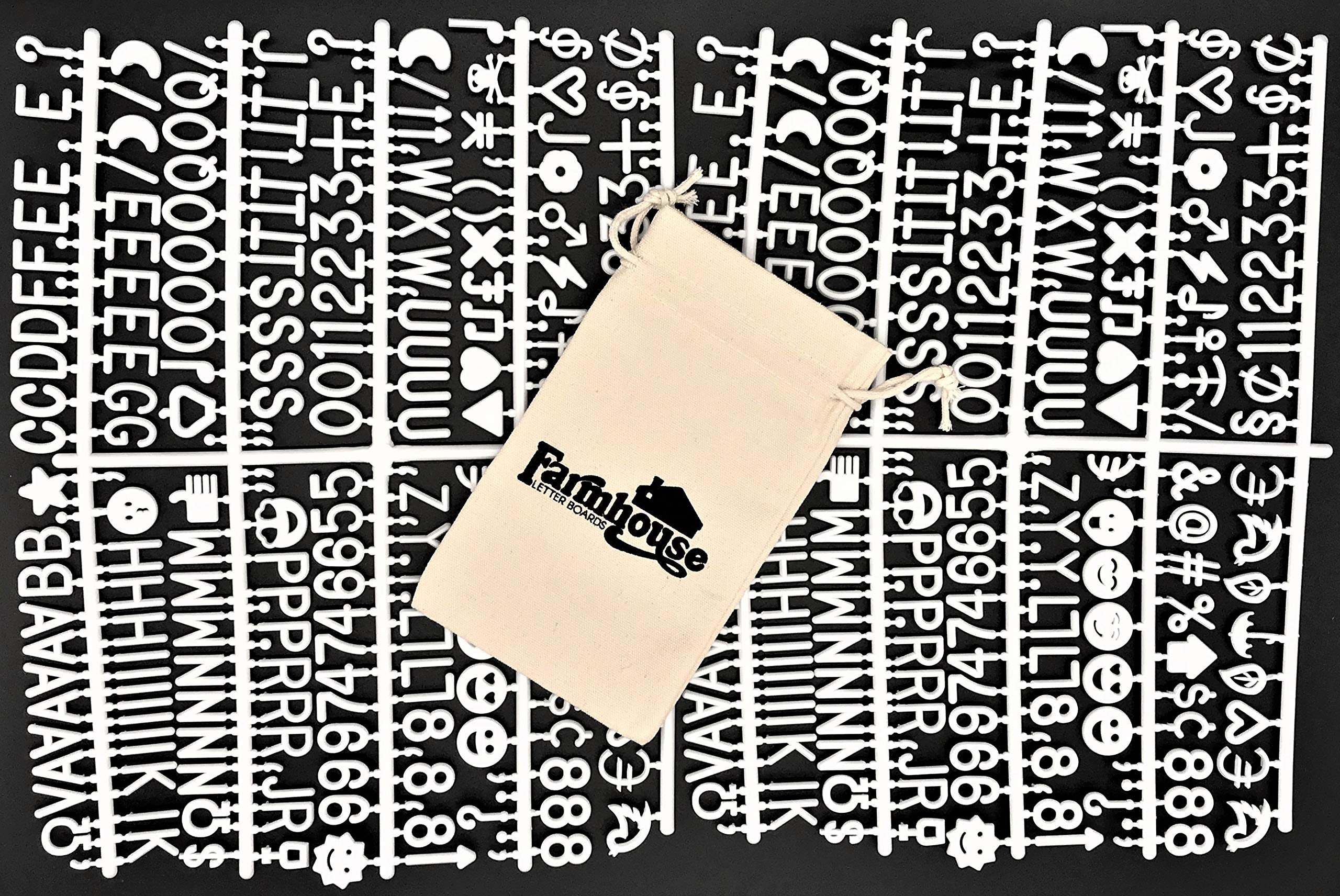 White Letter Set For Changeable Felt Letter Boards, 3/4' 460 Characters (Includes Letter Board Letters, Symbols / Emojis, Numbe