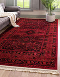 Unique Loom Tekke Collection Area Rug - Sheibani (5 3 x 8 Rectangle, Red/ Black)