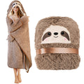 Sloth Wearable Hooded Blanket For Adults - Fluffy Super Soft Shaggy Faux Fur, Fuzzy Warm Cozy Plush Furry Fleece & Sherpa Hoodie