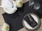 Saro Lifestyle Cocktail Napkin With Hemstitched Border (Set Of 12), Black, 6'