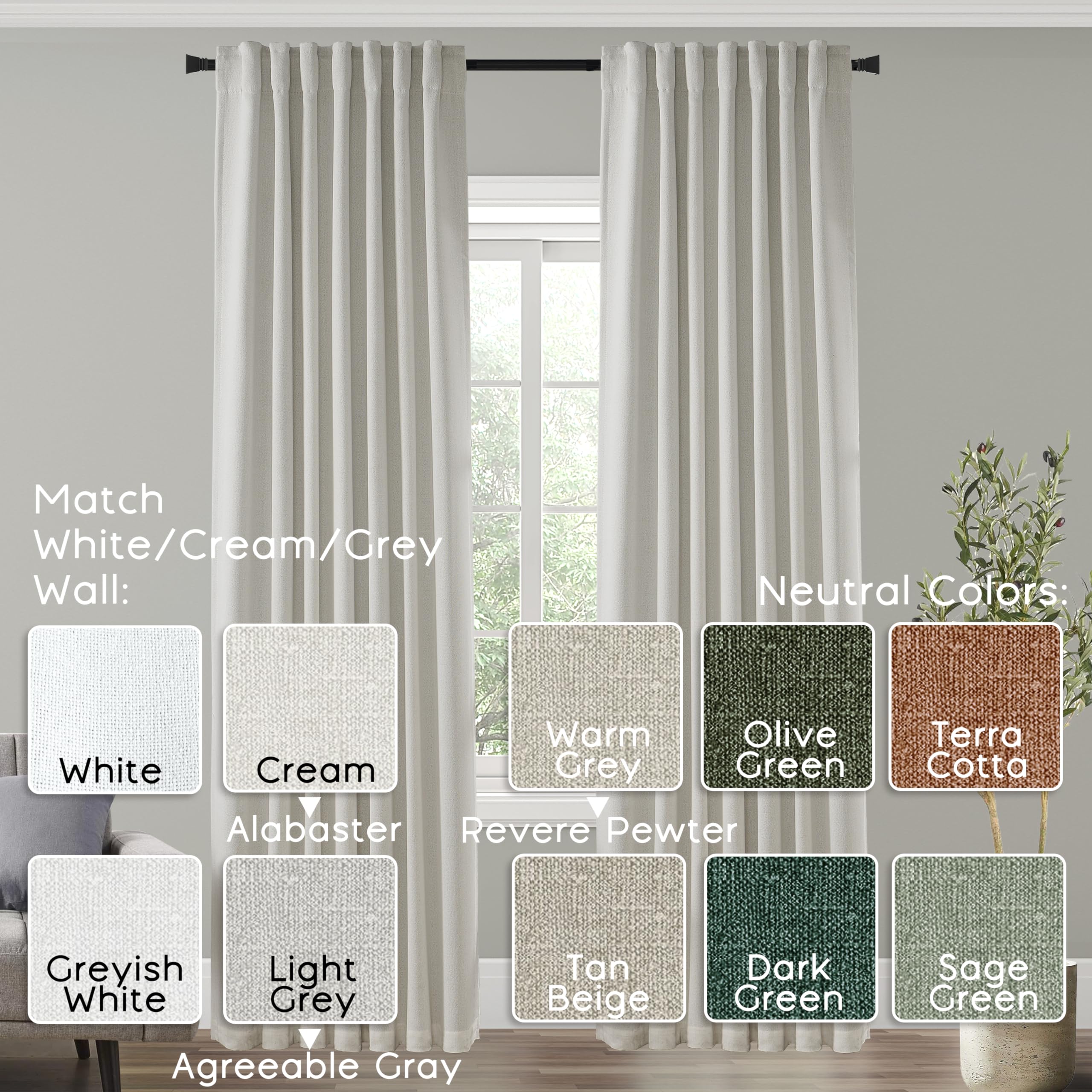 Panelsburg Nursery Blackout Curtains Girl Boy Baby,Neutral Boho Black Out Toddler Curtains For Girls Bedroom
