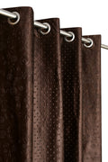 HOME UTSAV Embossed Pyramid Solid Punching Heavy Curtains for Window 6 Feet, Pack of 2, Brown