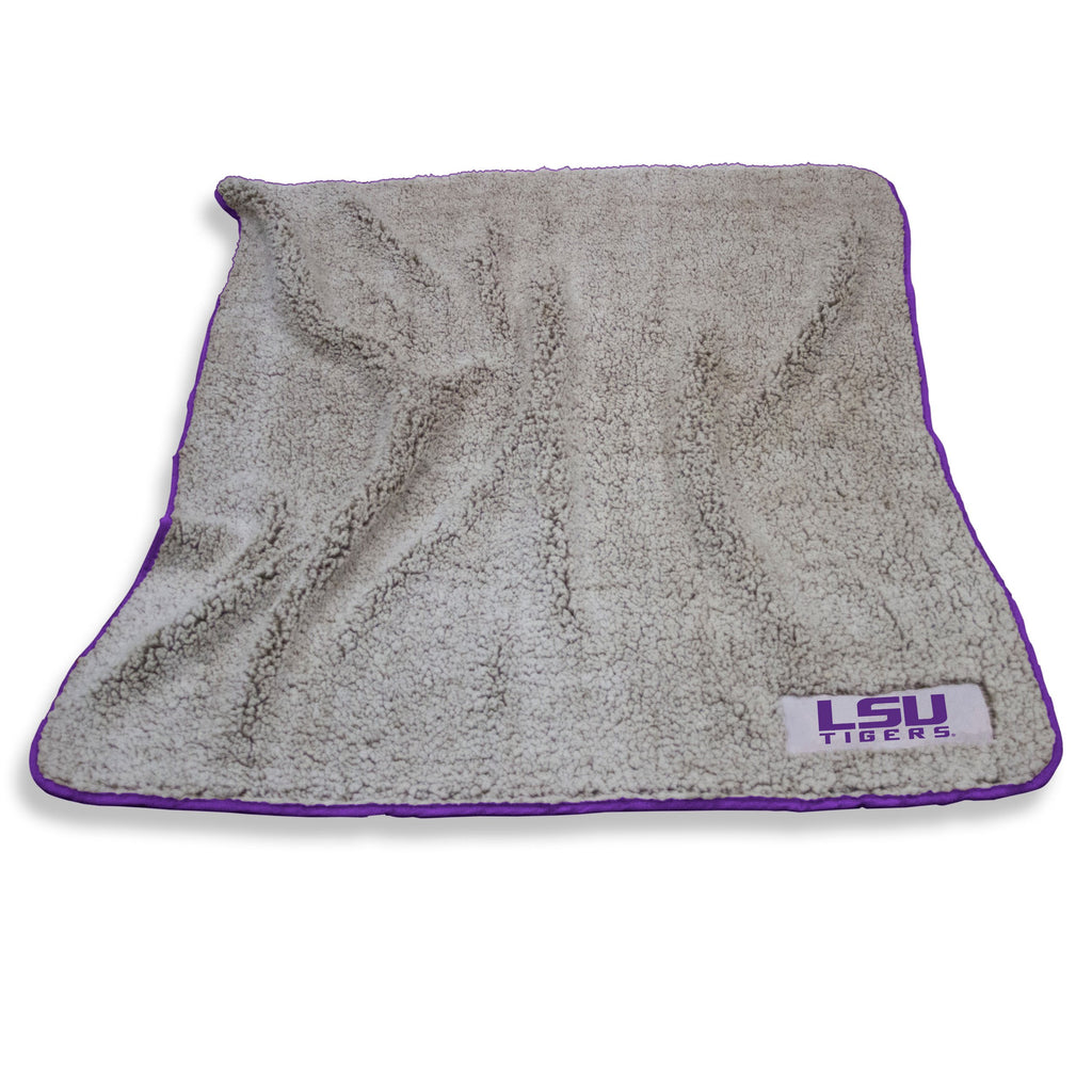 Logo Brands Ncaa Lsu Tigers Frosty Fleece Throw Blanket (50' X 60') - Soft Sherpa Material With Team Logo, Team Color Trim