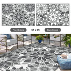 Lokhom Outdoor Rug For Patio, 5'X 8' Reversible Plastic Straw Area Rugs Mat, Waterproof Mat For Camper Indoor Outdoor Carpet For